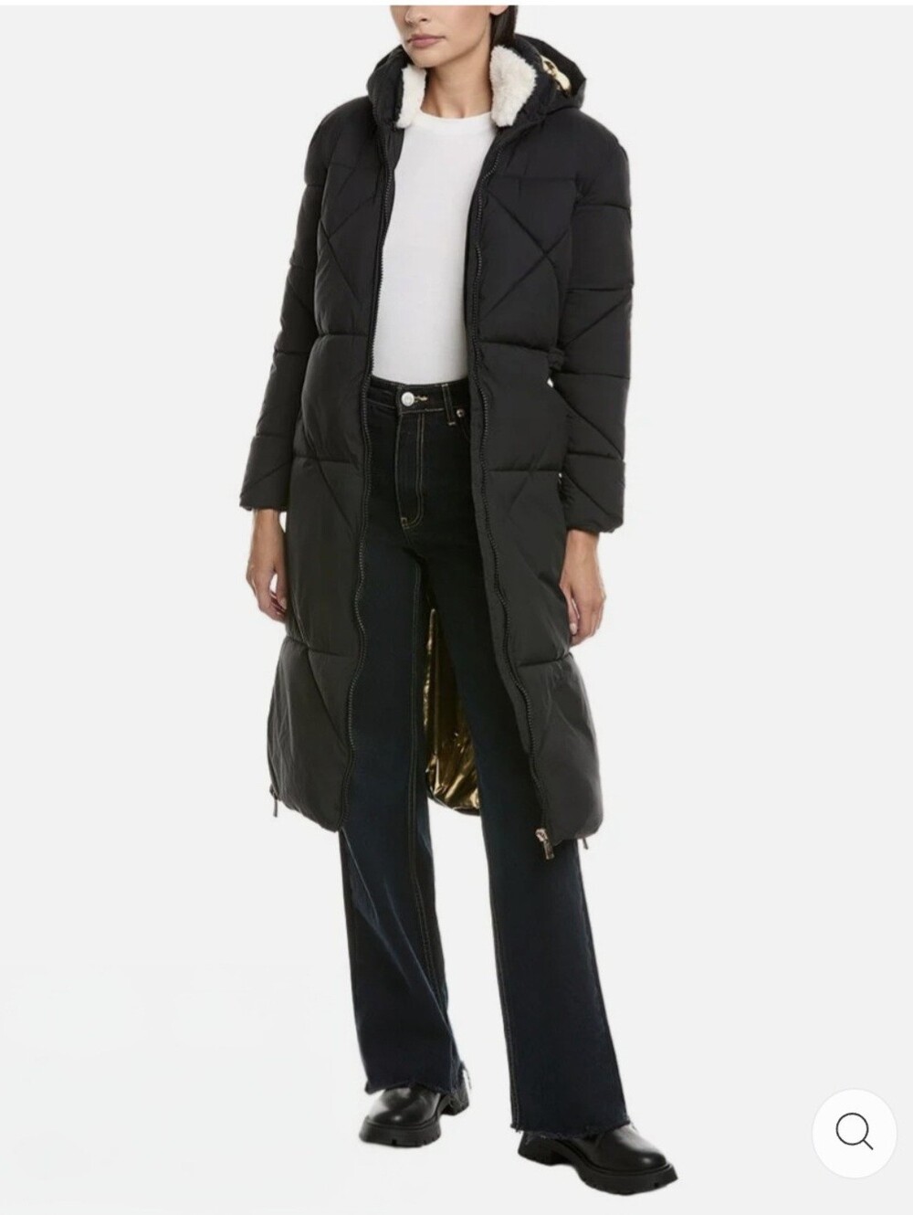 $220 Nicole Miller Mech Coat Womens Size XL Long Black Jacket NEW